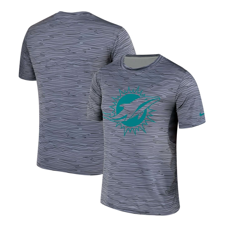 Miami Dolphins Nike Gray Black Striped Logo Performance T-Shirt,We sell and wholesale Miami Dolphins Nike Gray Black Striped Logo Performance T-Shirt on line form chian!